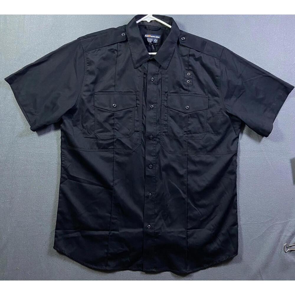 5.11 Tactical Men's Sz XLT Tall TACLITE PDU Class-A S/S Black Shirt Style 71177